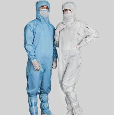 China Anti Static Cleanroom Clothes Supplies , Polyester Conductive Filament Clean Room Suit for sale