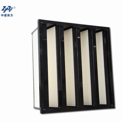 China Superfine V Bank Air Filter W Type Dust Large Filtration Capacity Dust Collect for sale