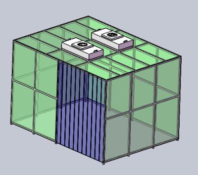 China PVC Glass Wall Cleanroom Booth with LED Lighting Anti Static Flooring Positive/Negative Pressure for sale