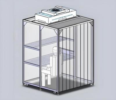 China Customized Cold-roll Steel Booth for Assembling Sensitive Components in Semiconductor Assembly Laboratory Work Solution for sale