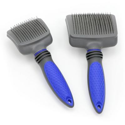 China 2020 new side stainless steel slicker molding single viable brush dog deshedding hair brush for sale