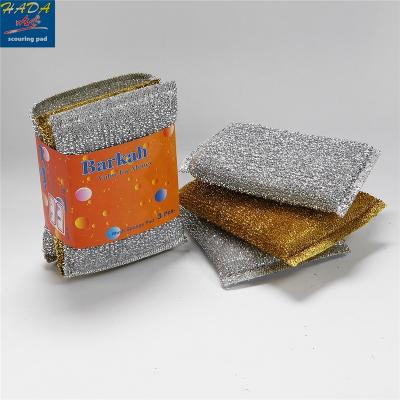 China Viable Sponge Gold Silver Gold Kitchen Protective Scouring Foam Sponge Mesh Cleaning Scrubber Scrubber Sponge for sale