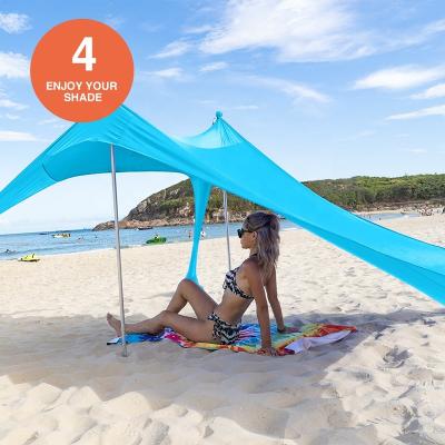 China Straight Tie Type Baby Custom Light Blue Waterproof Easy Setup Lightweight Beach Sun Canopy Shelter Tent For Beach for sale