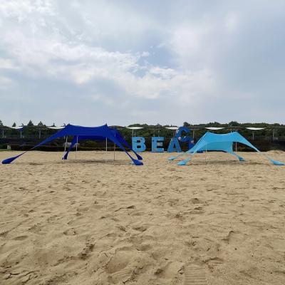 China Straight Tie Type Portable Lightweight Beach Canopy Aluminum Beach Shade Noise Up Outdoor Shelter Sand Weight Beach Tent for sale