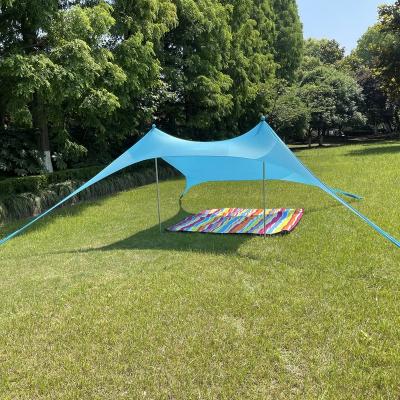 China Straight Tether Type 7X7.5FT UPF50+ Protection Easy To Carry Set Up Beach Tent Sun Shelter Shade Summer Tent Beach for sale