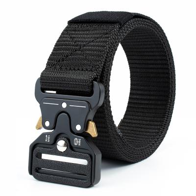 China Outdoor Applications Wholesale Men's Outdoor Quick Dry Plastic Auto Buckle Nylon Band Excise Tactical Belt for sale