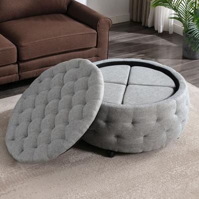 China Large Storage Space Pouf Footstool Soft Stool Seat Stool Chair for sale