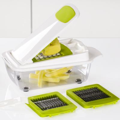 China Multi Viable Fruit Manual Dicer Slicer Cutter Food Vegetable Garlic Mama Smile Potato Kitchen Cutter for sale