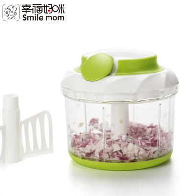 China Viable Smile Mum 2 in 1 Manual Kitchen Egg Slicer Mini Speedy Pull Chopper Vegetable Onion Food Cleaver for sale