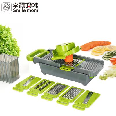 China Sustainable Professional Adjustable Food Smile Cutter Kitchen Grater Mandoline Vegetable Slicer for sale