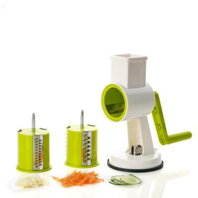 China Mama Smile Kitchen 3 Blades Cucumber Slicer Hand Slicer Rotary Rotary Cheese Grater Drum Grater for sale