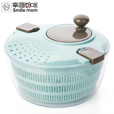 China Smiling Mommy 4L Plastic Salad Spinner Sustainable Kitchen Vegetable Tools With Locking Clips for sale