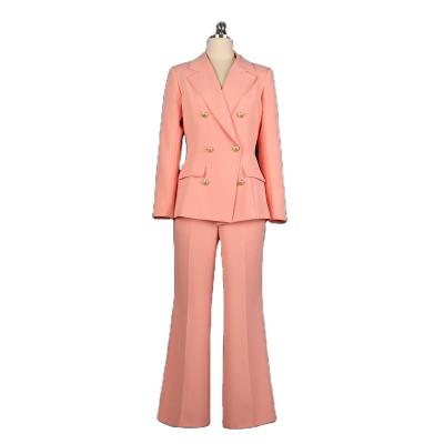 China Anti-Wrinkle S-3XL Business Women Suits Solid 2 Button Formal Blazer Pants Plus Size Outfits For Women for sale