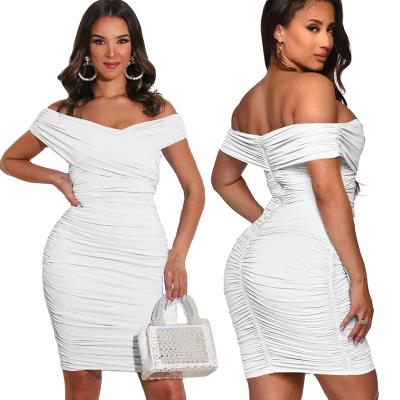 China women casual wear elegant sexy Anti-wrinkle off the shoulder women clothing summer stretching sexy bodycon dress for party for sale