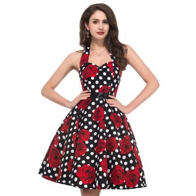 China Breathable Hot Sales Cocktail Swing Dresses Fashion New Arrival Plus Size Stretchy Vintage Dress for sale