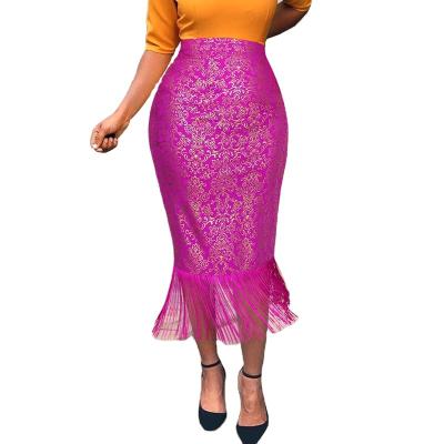 China S-4XL NEW ARRIVAL Breathable Clothing Ladies Skirts Plus Size Women's Skirts With Tassels for sale