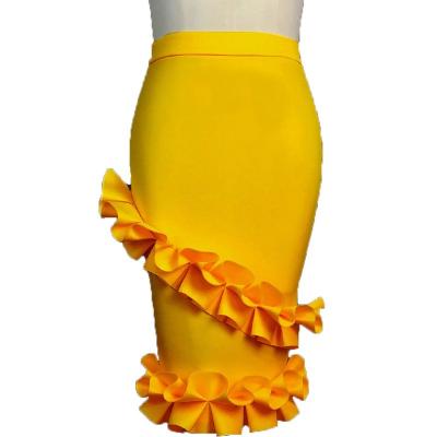 China Breathable S-XXL New Arrival Ruffles Edge Party Girl Dress Fashion Women Skirt Ladies for sale