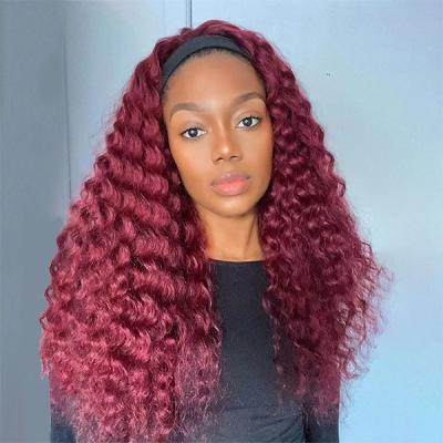 China Hot Selling Virgin Hair Brazilian Deep Wave Hair Wigs Raw Curly Curly 100% Lace Front Wig For Black Women for sale