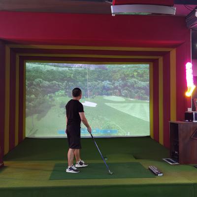 China Golf Practice Indoor Screen 3d Golf Simulator System Price Indoor Golf Training Aids Professional Screen Golf Simulator for sale