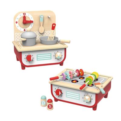 China 2021 New Games Colorful/Safe/Environmental Creative Kitchen Set&BARBECUE Wooden Toy For Kid for sale