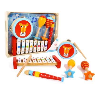 China Colorful/Safe/Environmental Creative Building Room Blocks Wooden Toy Music Children Musical Instrument Set for sale