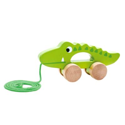 China Juniper Wood + MDF Wooden Animal Crocodile Walk Along Walking Clown Balance Toy for sale