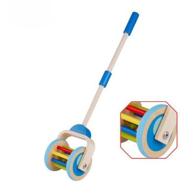 China Colorful/Safety/Environmental/Healthy Wooden Plan Toys Preschool Walk Roll Pull Push Along Roller for sale