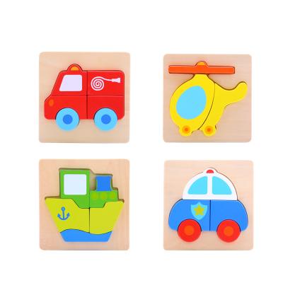 China Colorful/safe/environmental wooden puzzle 4 in 1 transport puzzle for sale