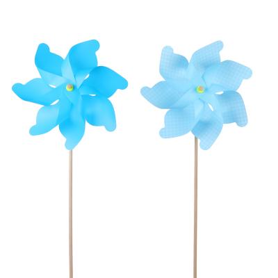 China Handmade Plastic PP+Wood Pole Garden Plastic Sun Windmills For Kids for sale