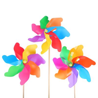 China PP+Wood Pole China Factory Price Cheap Plastic Decorative Sun Windmill for sale