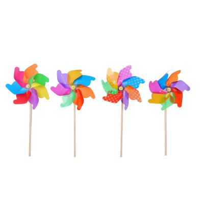 China PP+Wood Poles Fast Delivery Kids Toy Windmill Wooden Garden Flower Plastic Suns for sale