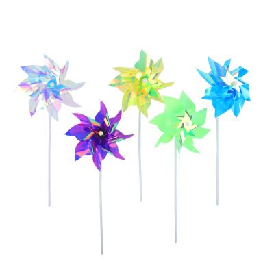 China PP+PET Critically Acclaimed High Quality Plastic Toy Pinwheel Colorful Garden Windmill for sale