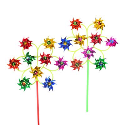 China PP+PET Newest Popular Colorful Toy Pinwheel Wall Decor Windmills Custom Made for sale