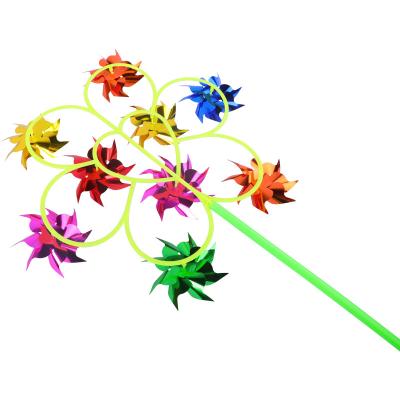 China PP+PET Suitable For Many Occasions Toy Windmill Garden Ornament Plastic Pinwheel for sale