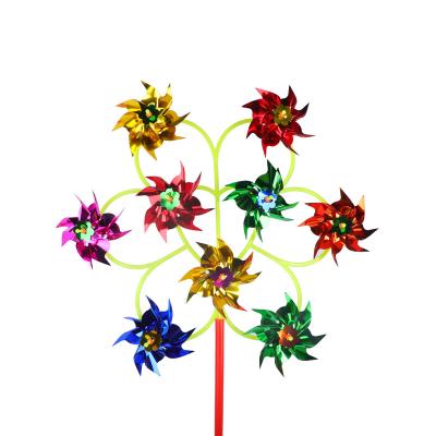 China Custom PP+PET Shandong Factory Direct Farmhouse Decor Windmill Windmill Kids Toy Pinwheel for sale