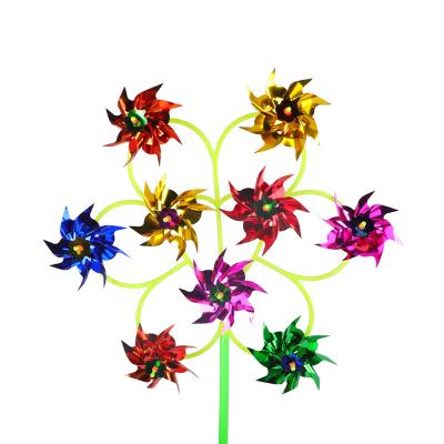 China Strong And Durable Outdoor Sunshine Decor Garden Ornament PP+PET Kids Toy Windmill for sale