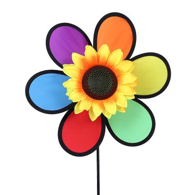 China Universal Cheap Oxford Cloth Flower Sunflower Model Windmill Toys For Children for sale