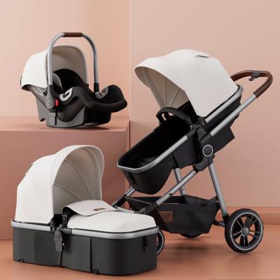 China Luxury 3 in 1 Luxury Baby Stroller Customized Colors Pram Baby Stroller OEM Customized Spring High Sight Portable Landscape OEM for sale