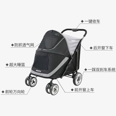 China Sustainable High Quality Customized Color Stainless Steel 600D Oxford Cloth Dog Stroller Carrier for sale