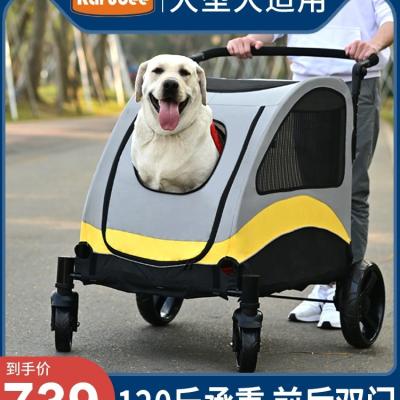 China Outdoor Luxury Foldable Portable Pet Stroller Dog Carrier Cat Carrier Trolley Travel Carriage Dogs 4 Wheels Hot Selling Dog Strollers for sale