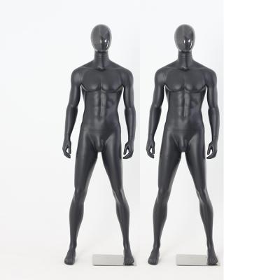 China Other Window Display Fiberglass High End Muscular Mannequin Pure Black Male Mannequin for sale