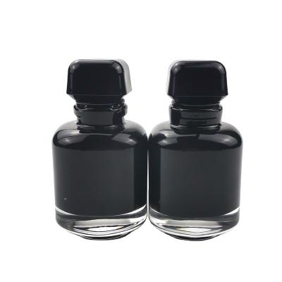 China Personal Care Elegancepkg EP499 100ml 100ml Round Glass Empty Perfume Bottle Black Cap Cylinder Bottle Perfume for sale