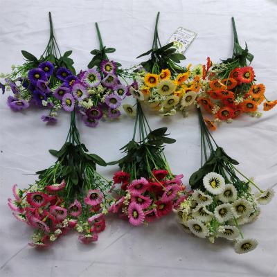 China Plastic Yarn Fabric Pilou Plastic Red Mounted Decorative Flower Small Handlebar Cloth Craft Holding Flower for sale