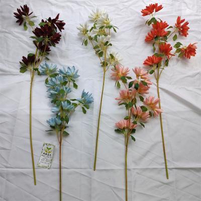 China Nordic Style Flower Tabletop Decoration Plastic Silk Flower Vintage Cloth Yarn Burning Edge Mounted Flower Maker for sale