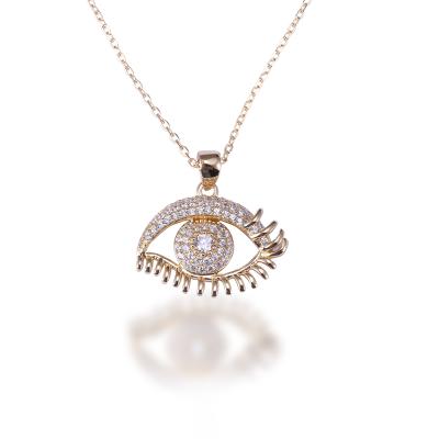 China Environmental Friendly Materials 925 Sterling Silver Women Jewelry 18k Turkish Evil Eye Necklace Pendants for sale