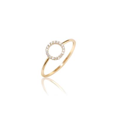 China Trendy 925 Ring Jewelry Silver Gold Plated Geometry Circle Feature Elegant Ring, Ornament Ring For Woman for sale