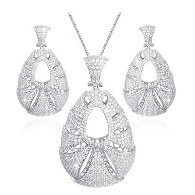 China Wholesale Cubic Zirconia Stone Jewelry Set Dubai Quality Jewelry Copper Jewelry Set for sale