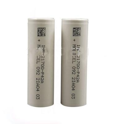 China Consumer Electronics Low Temperature P42A 21700 3.6V 4200mAh Li-ion Battery 21700 P42A 3.6V 4200mAh Rechargeable Lithium Ion Battery for sale