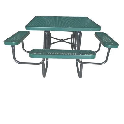 China Factory Industrial Supply Heavy Duty Custom Picnic Table Outdoor Square Dining Table With 4 Benches for sale