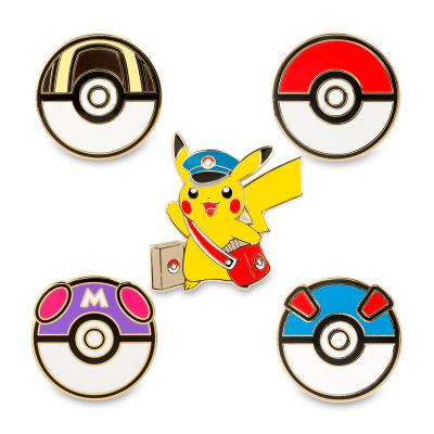 China Hot Selling USA Pokeball Kids Metal Backhand Pin Wholesale for sale